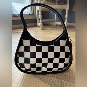 Black and White check Coach Handbag
